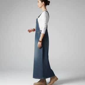 Gardaly Heritage Back-Split Denim Pinafore