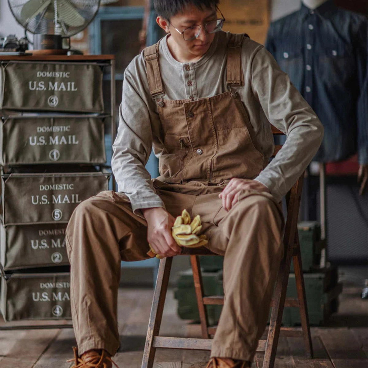 Gardaly Easy-Drape Canvas Overalls