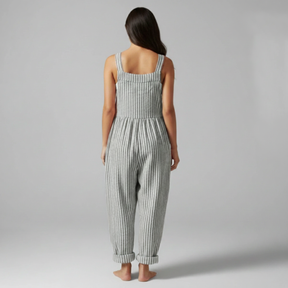 Gardaly Striped Wide-Leg Overalls
