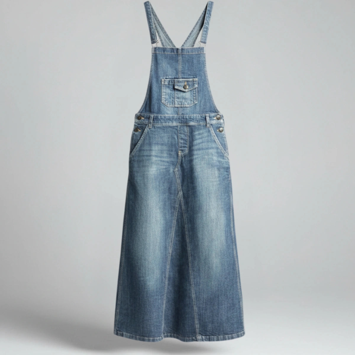 Gardaly Heritage Back-Split Denim Pinafore