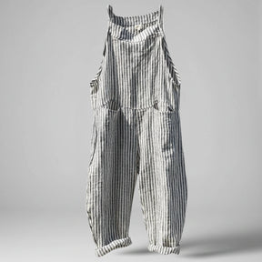 Gardaly Striped Wide-Leg Overalls