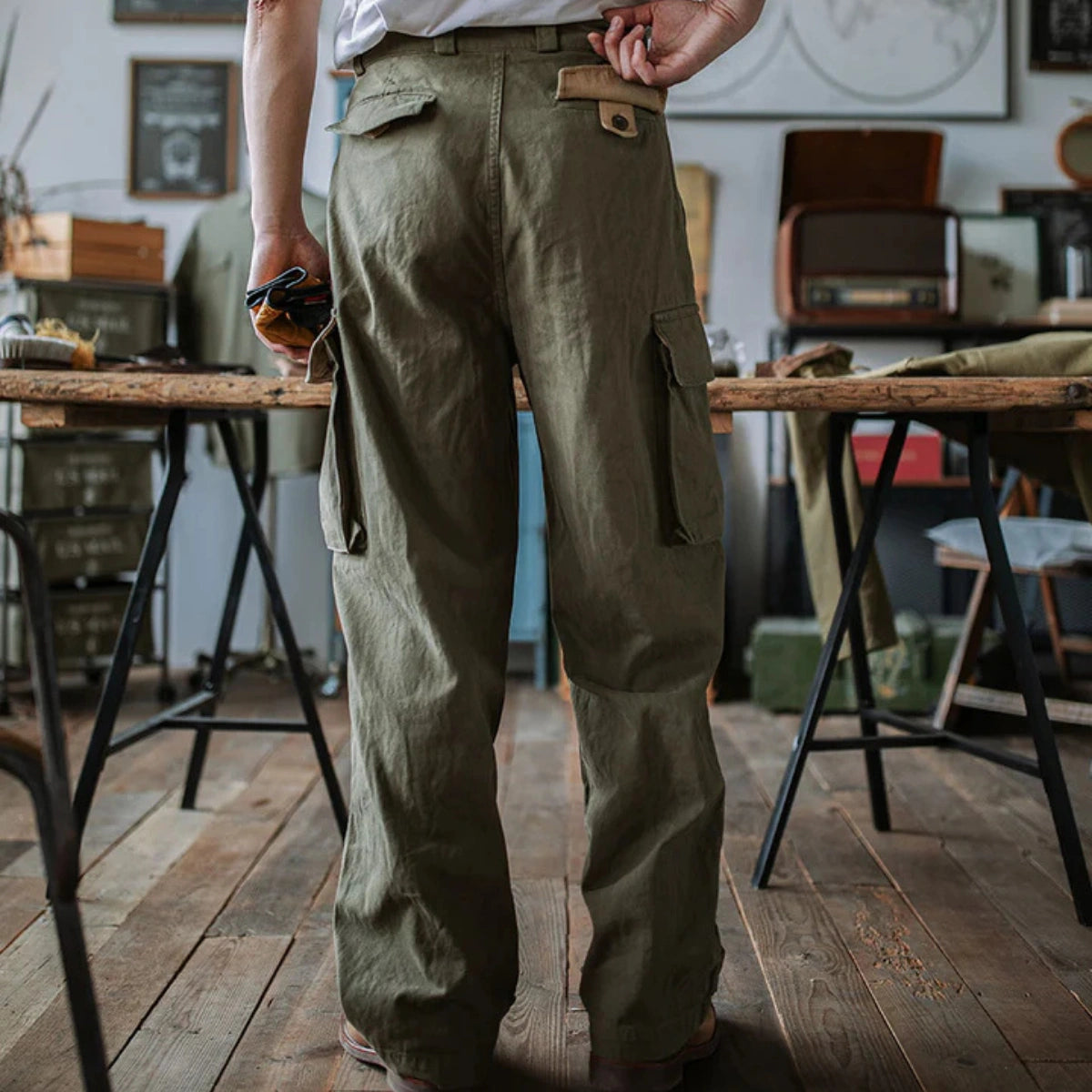 M-47 Herringbone Field Trousers – French Army-Inspired Reproduction, Linen-Lined