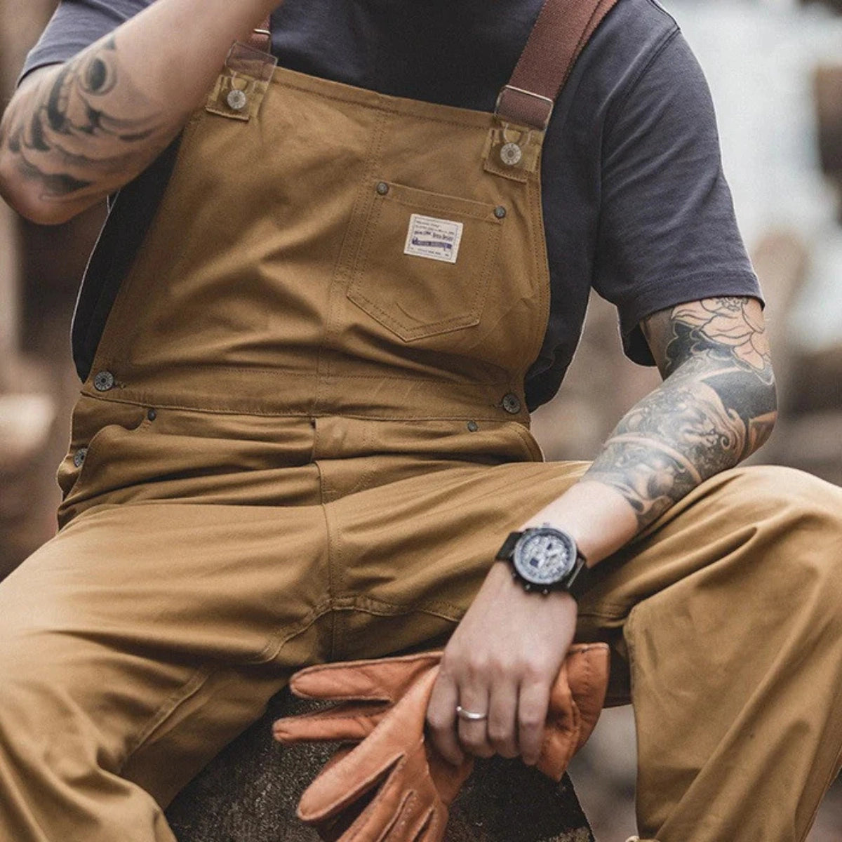 Gardaly Heath Duck Canvas Overalls