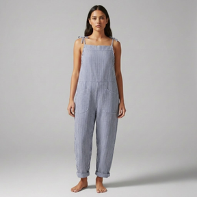 Gardaly Striped Wide-Leg Overalls