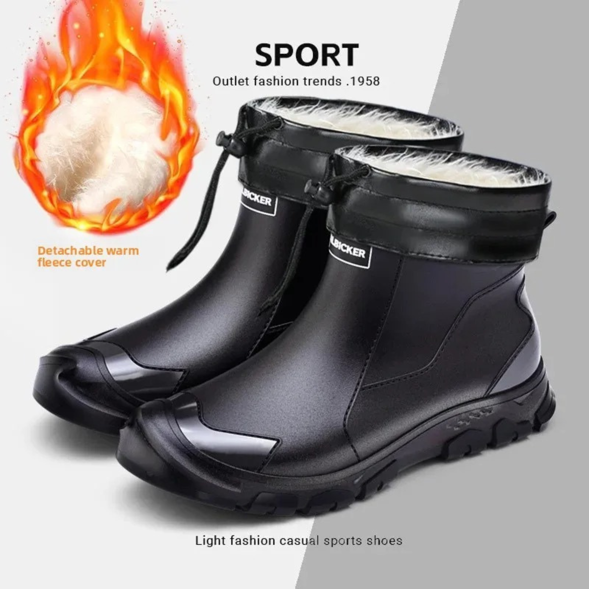Unisex Short Wellington Rain Boots – Extra-Wide Size Range, Reinforced Build &amp; Non-Slip Grip