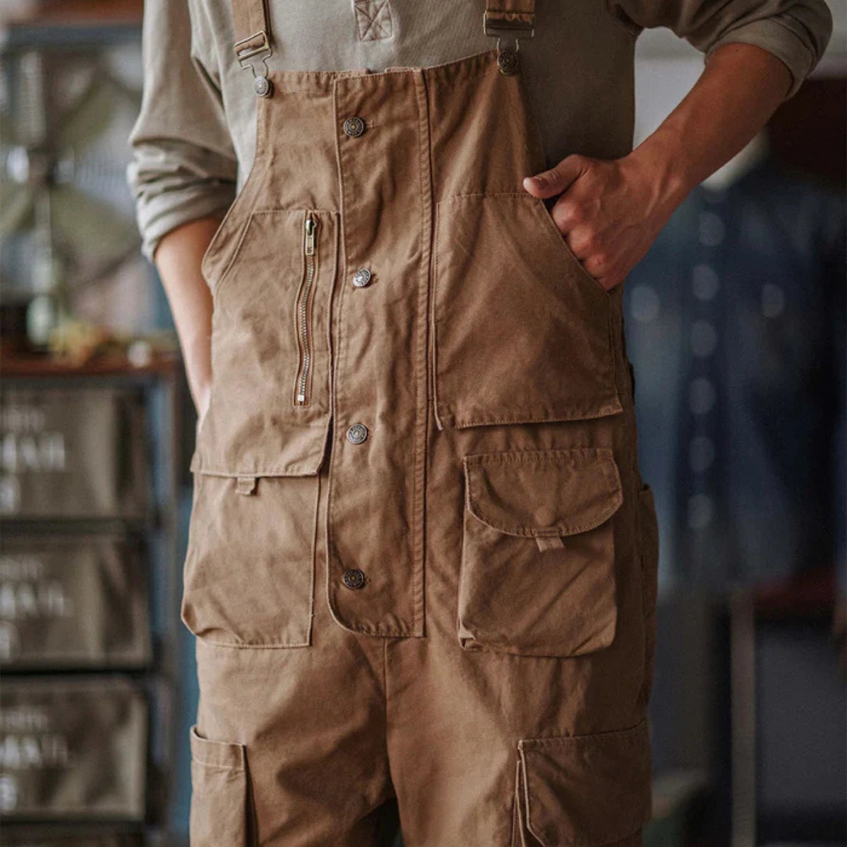 Gardaly Easy-Drape Canvas Overalls