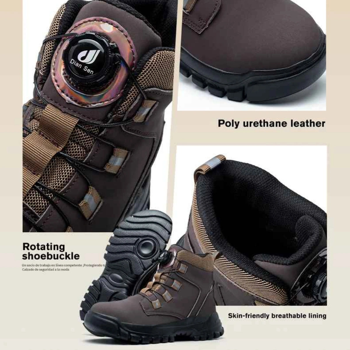 Gardaly | Men’s TorqueLock™ Waterproof Safety Boots – Steel Toe, Kevlar Midsole & Quick-Adjust Dial