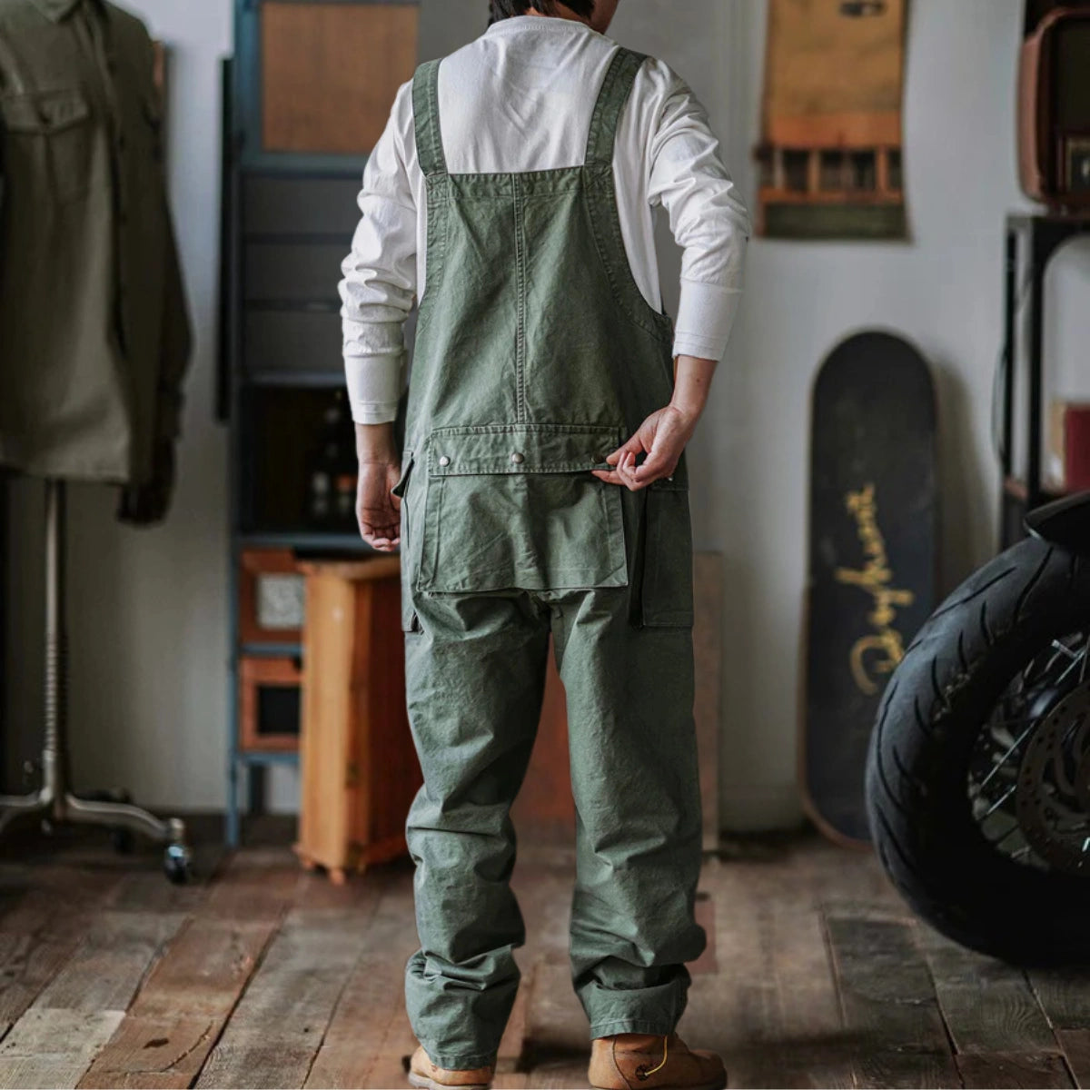 Gardaly Winston Zip-Front Overalls