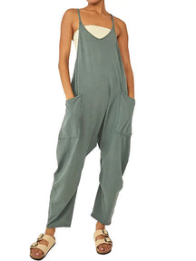 Gardaly Oversized Patch-Pocket Jumpsuit
