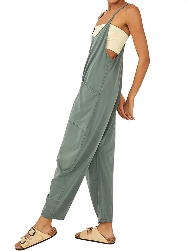 Gardaly Oversized Patch-Pocket Jumpsuit