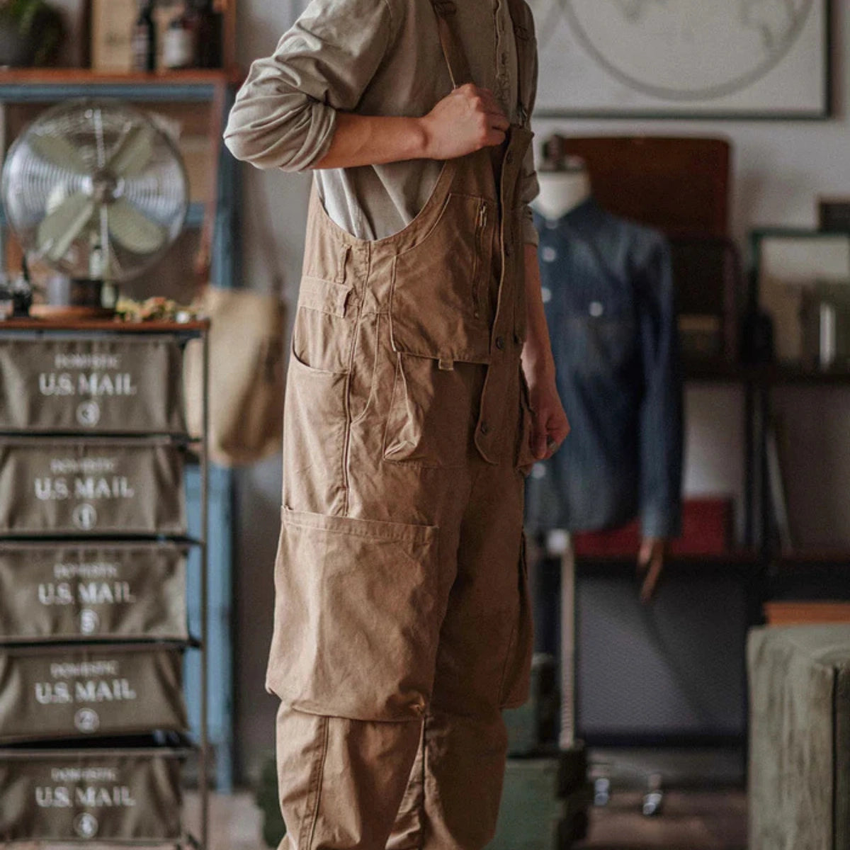 Gardaly Easy-Drape Canvas Overalls