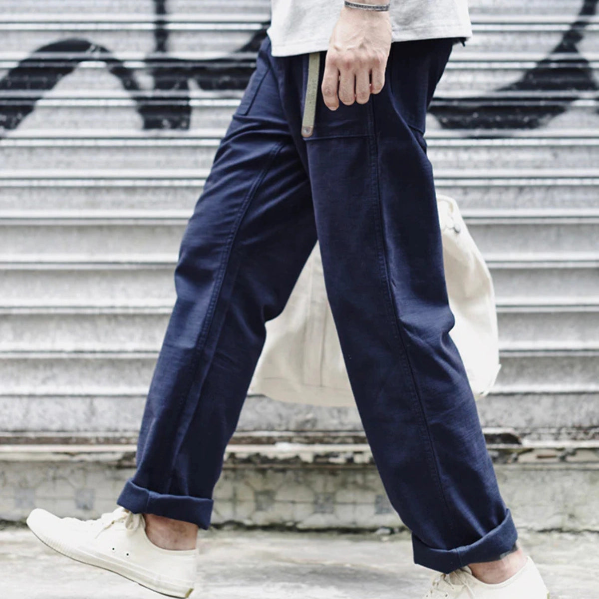 Men’s Straight-Leg Casual Trousers – Fatigue Style
