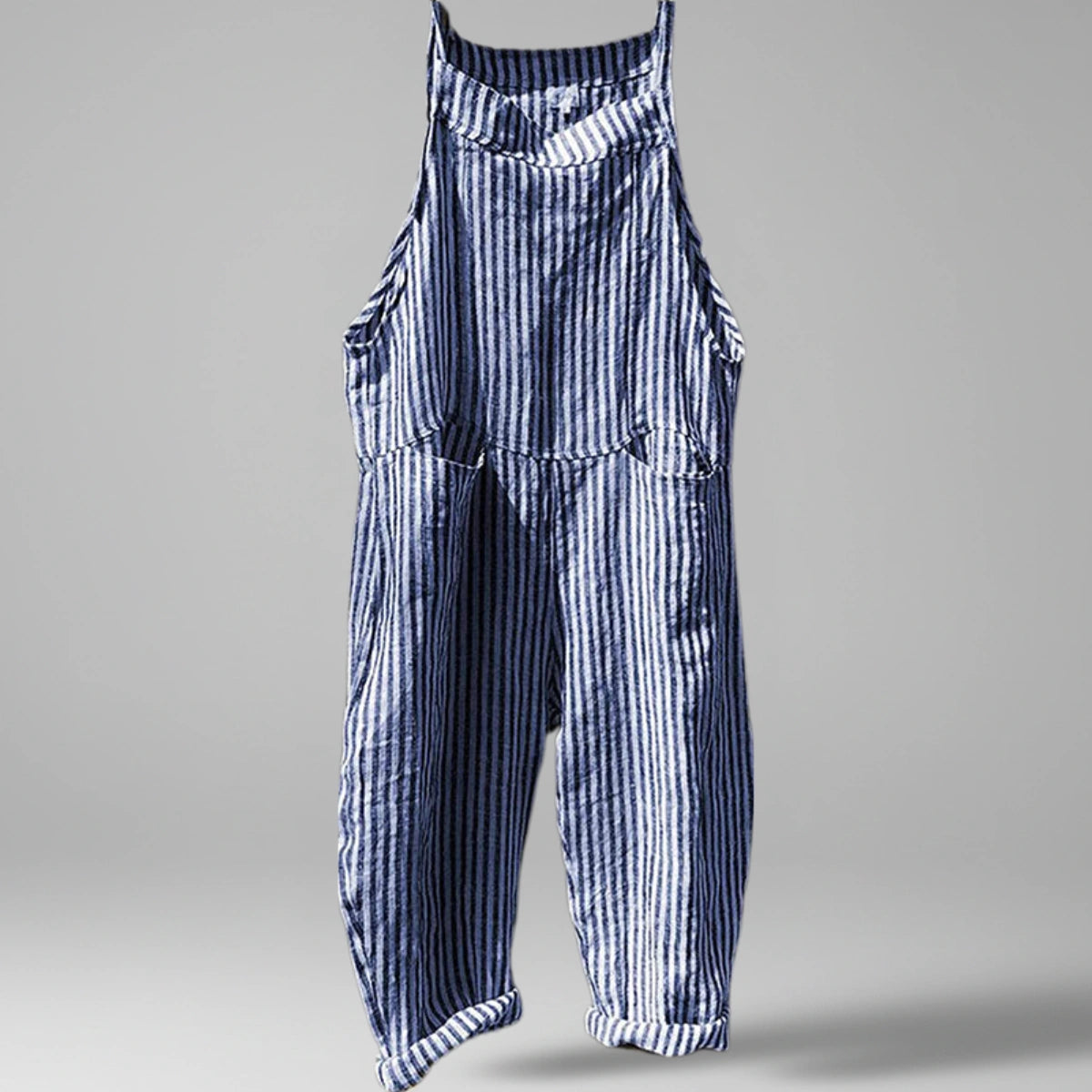 Gardaly Striped Wide-Leg Overalls