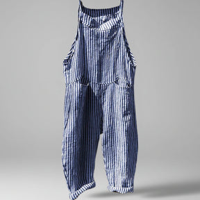 Gardaly Striped Wide-Leg Overalls