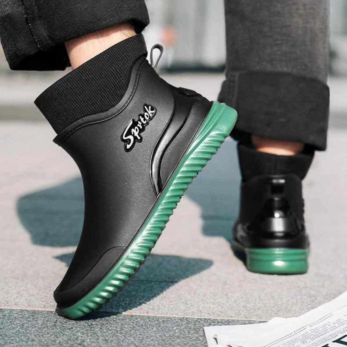 Gardaly | Men’s Ankle Wellington™ Boots – One-Piece Waterproof Build with Non-Slip Grip