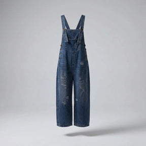 Gardaly Loosened Distressed Denim Overalls