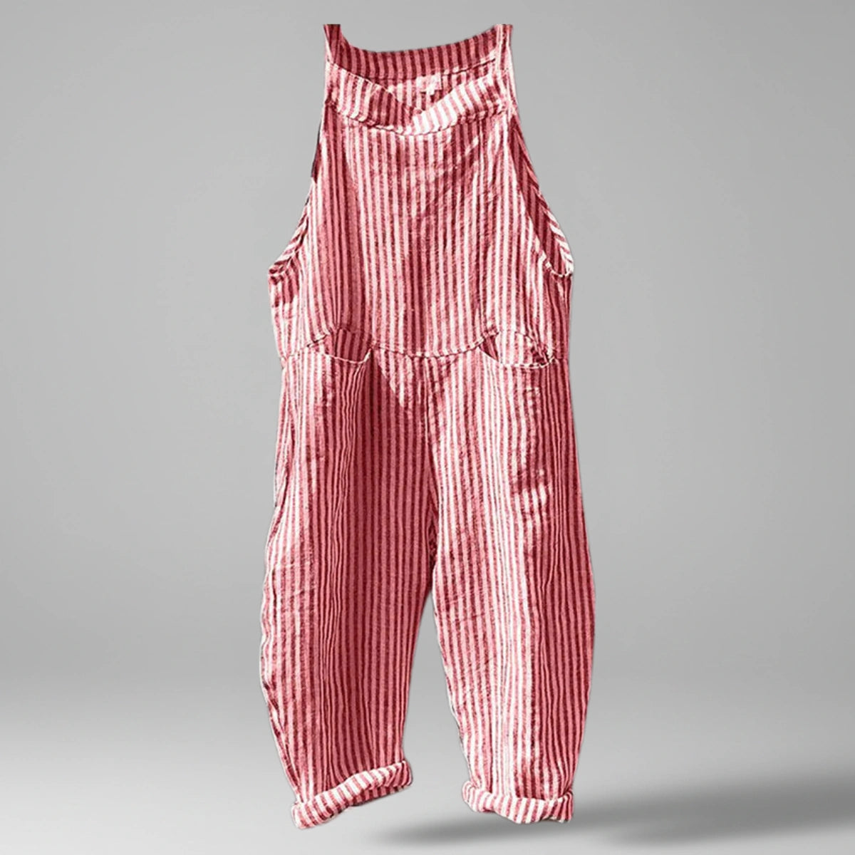 Gardaly Striped Wide-Leg Overalls