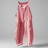 Gardaly Striped Wide-Leg Overalls