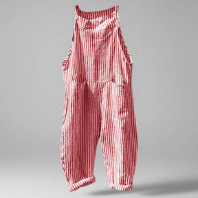 Gardaly Striped Wide-Leg Overalls