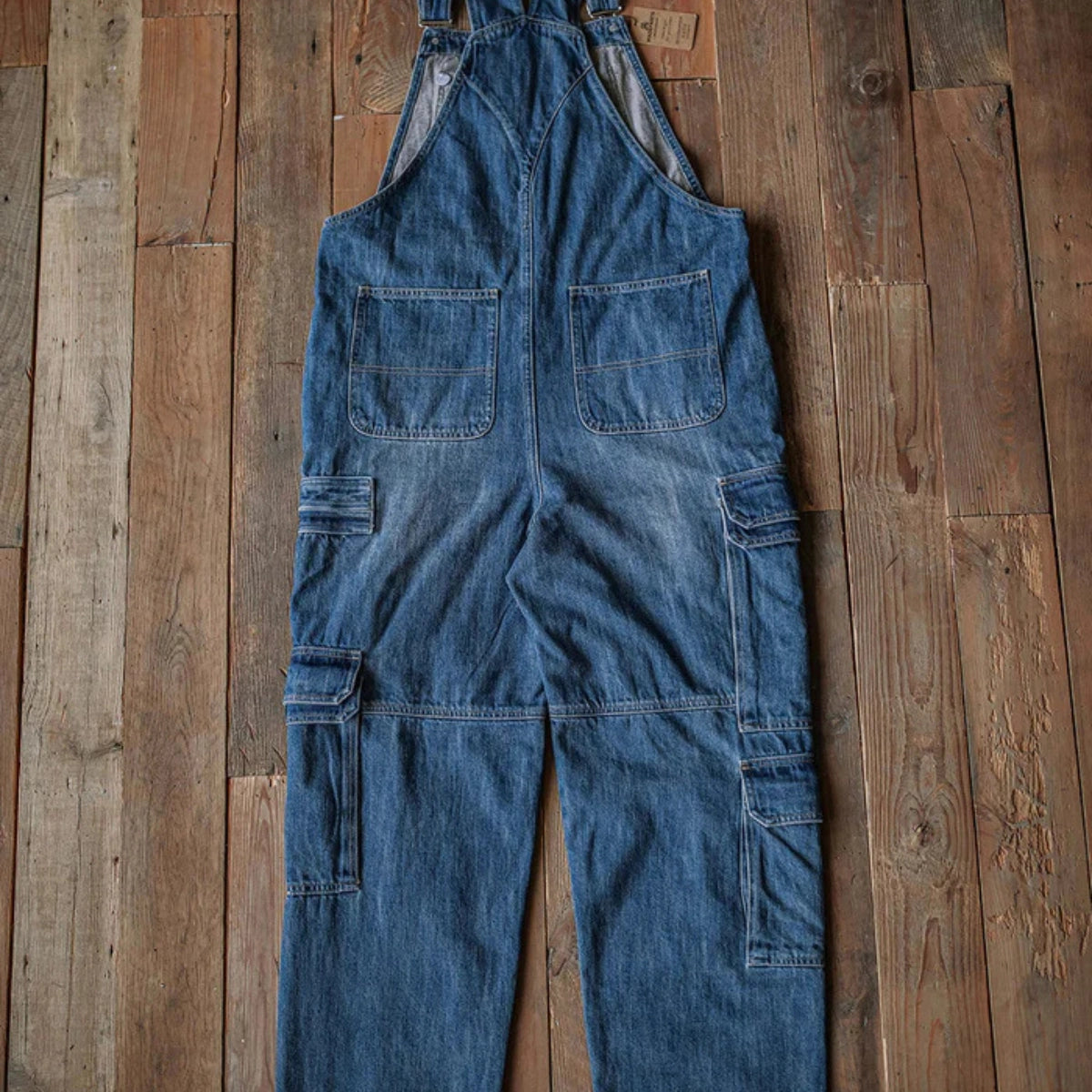 Gardaly Dual-Flap Denim Bib Overalls