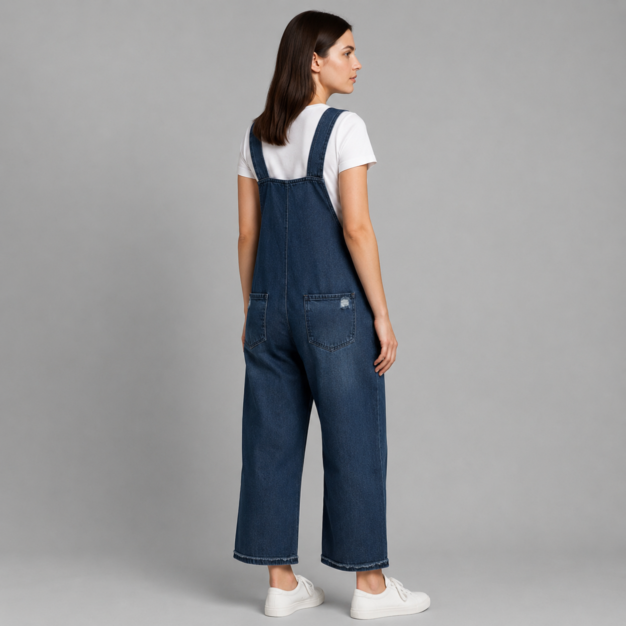 Gardaly Loosened Distressed Denim Overalls