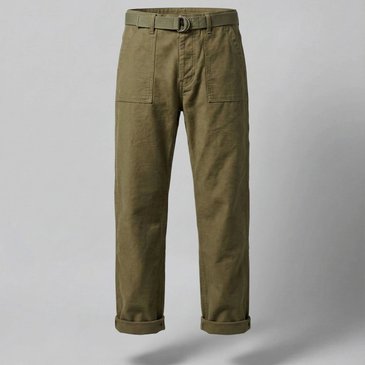 Men’s Straight-Leg Casual Trousers – Fatigue Style