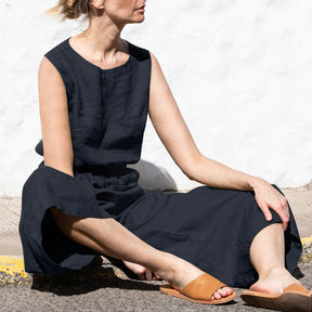 Gardaly High-Rise Sleeveless Loosened Jumpsuit