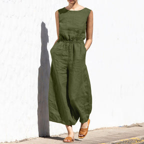 Gardaly High-Rise Sleeveless Loosened Jumpsuit