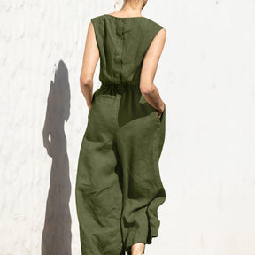 Gardaly High-Rise Sleeveless Loosened Jumpsuit