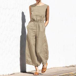 Gardaly High-Rise Sleeveless Loosened Jumpsuit