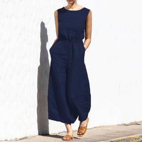Gardaly High-Rise Sleeveless Loosened Jumpsuit