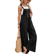 Gardaly Strap-Button Wide-Leg Sleeveless Jumpsuit