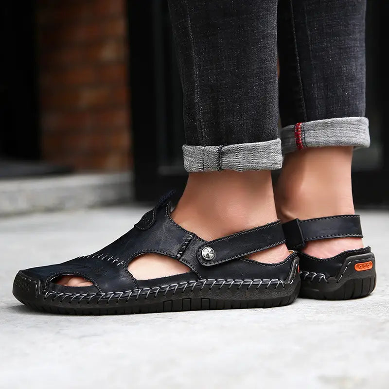 Gardaly | Men's High Quality Soft Leather Casual Sandals - CloudWay™